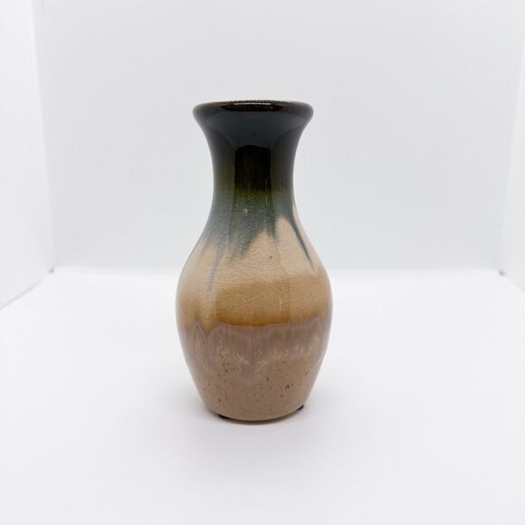 Handmade Vase Pottery Drip Glaze Crackle Natural Small Bud Art Studio Ocean - Picture 3 of 8